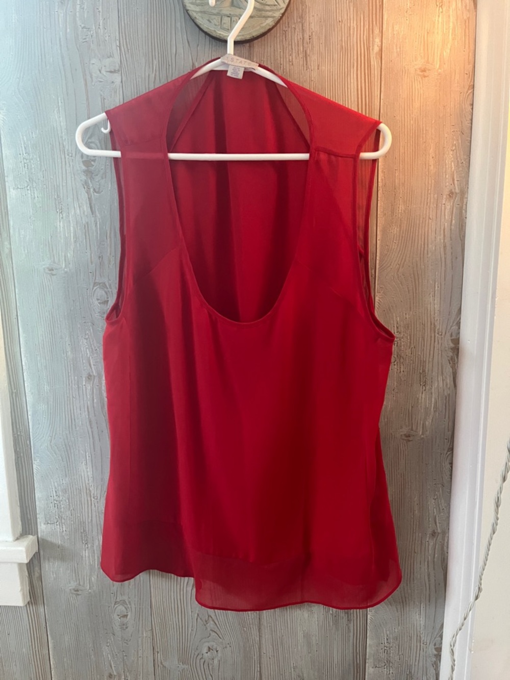 1. State Red Sleeveless Chiffon Scoop Neck Camisole